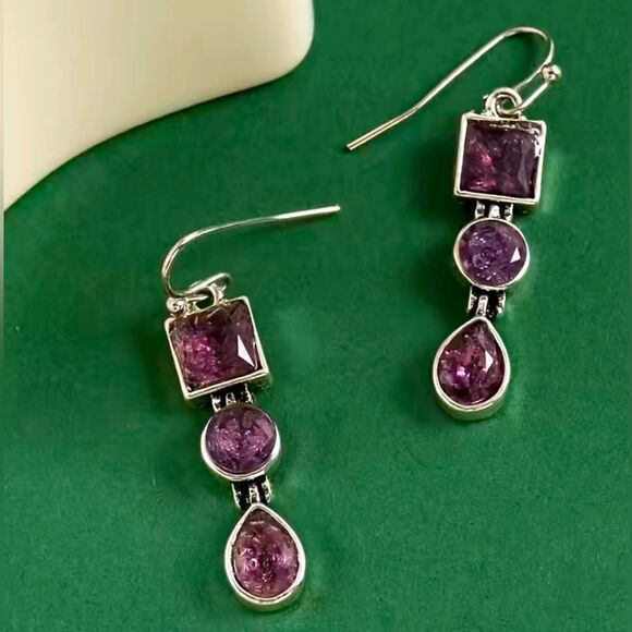 NEW Amethyst and silver earrings - Picture 1 of 1